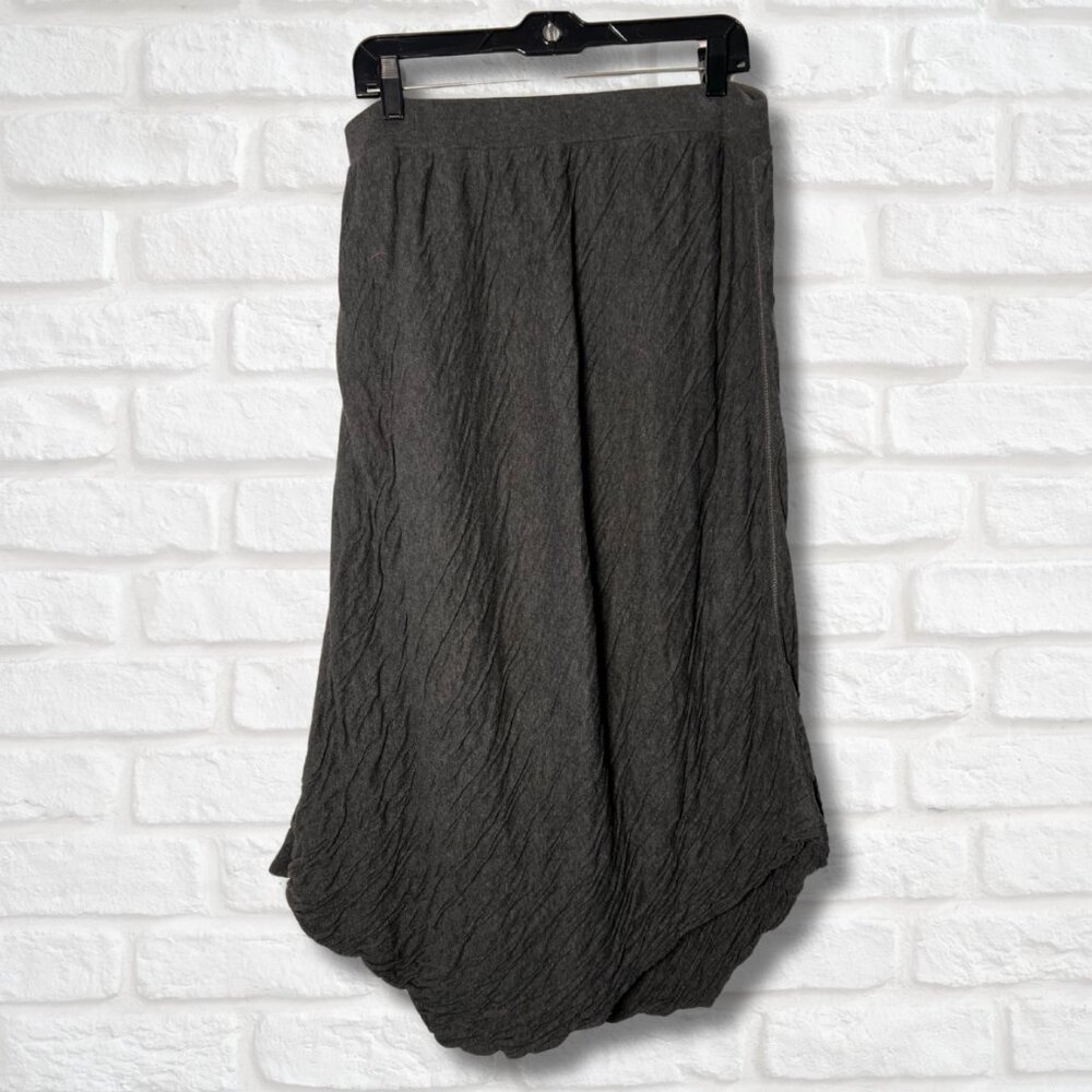 Asymetrical Crinkled Cotton Maxi Skirt